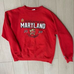 Vintage Champion Red Maryland Football Sweater